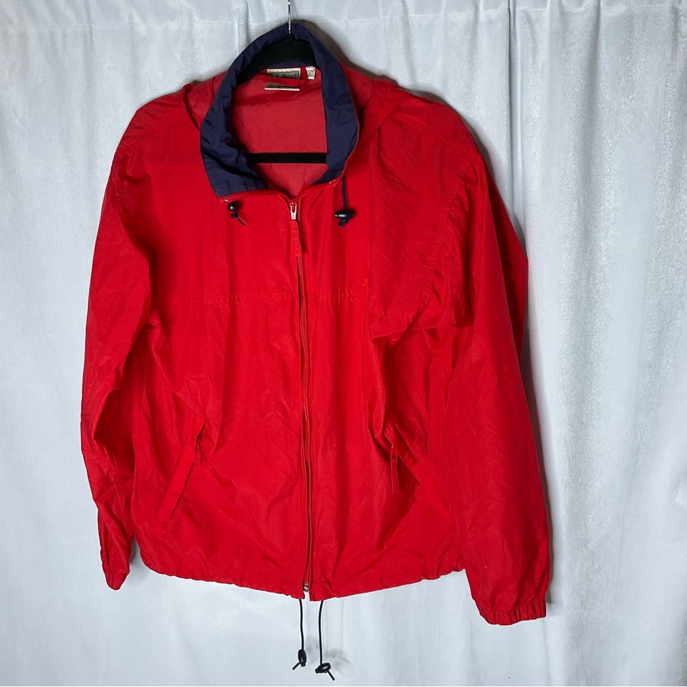 L.L. Bean Men’s Red Blue Windbreaker Jacket Size Medium